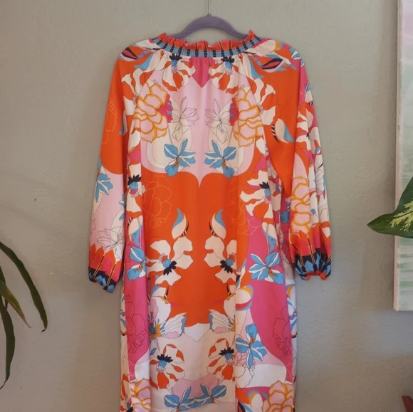 Ciebon Drea Floral Print Bohemian Keyhole Neckline Long Balloon Sleeve Mini - Picture 8 of 12